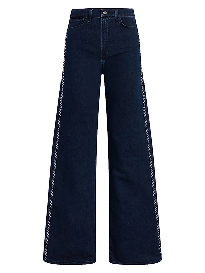 The Mia Crystal-Seam High-Rise Wide-Leg Jeans
