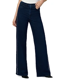 The Mia Crystal-Seam High-Rise Wide-Leg Jeans