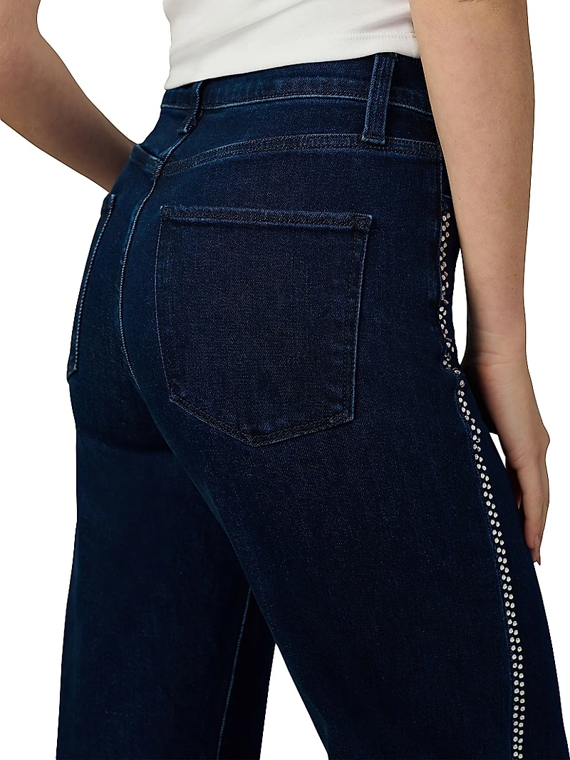 The Mia Crystal-Seam High-Rise Wide-Leg Jeans