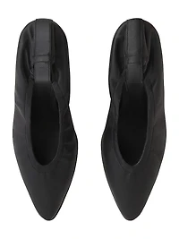 Point Toe 85MM Ruched Leather Pumps