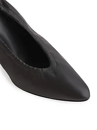 Point Toe 85MM Ruched Leather Pumps