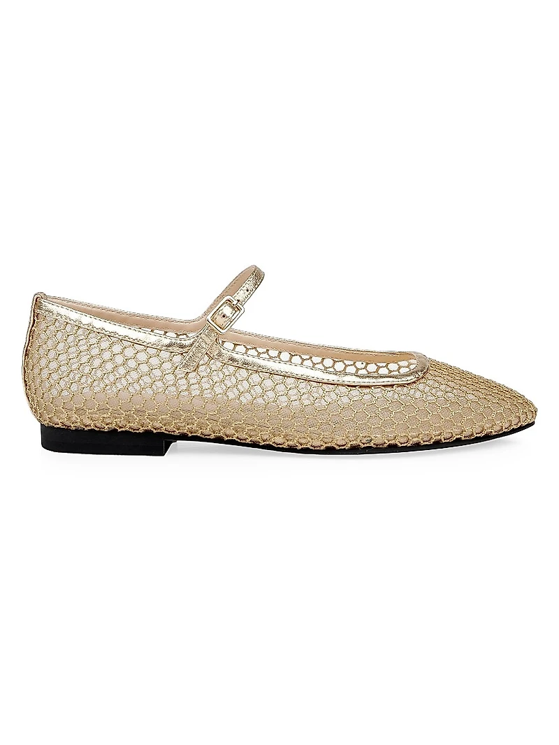 Grainne Lace & Leather Ballet Flats