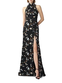 Ariana Embroidered Floral Satin Gown