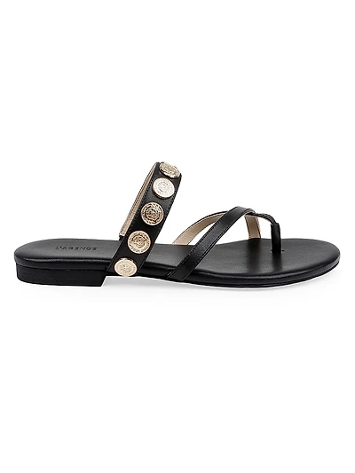 Hanna Leather Slip-On Sandals