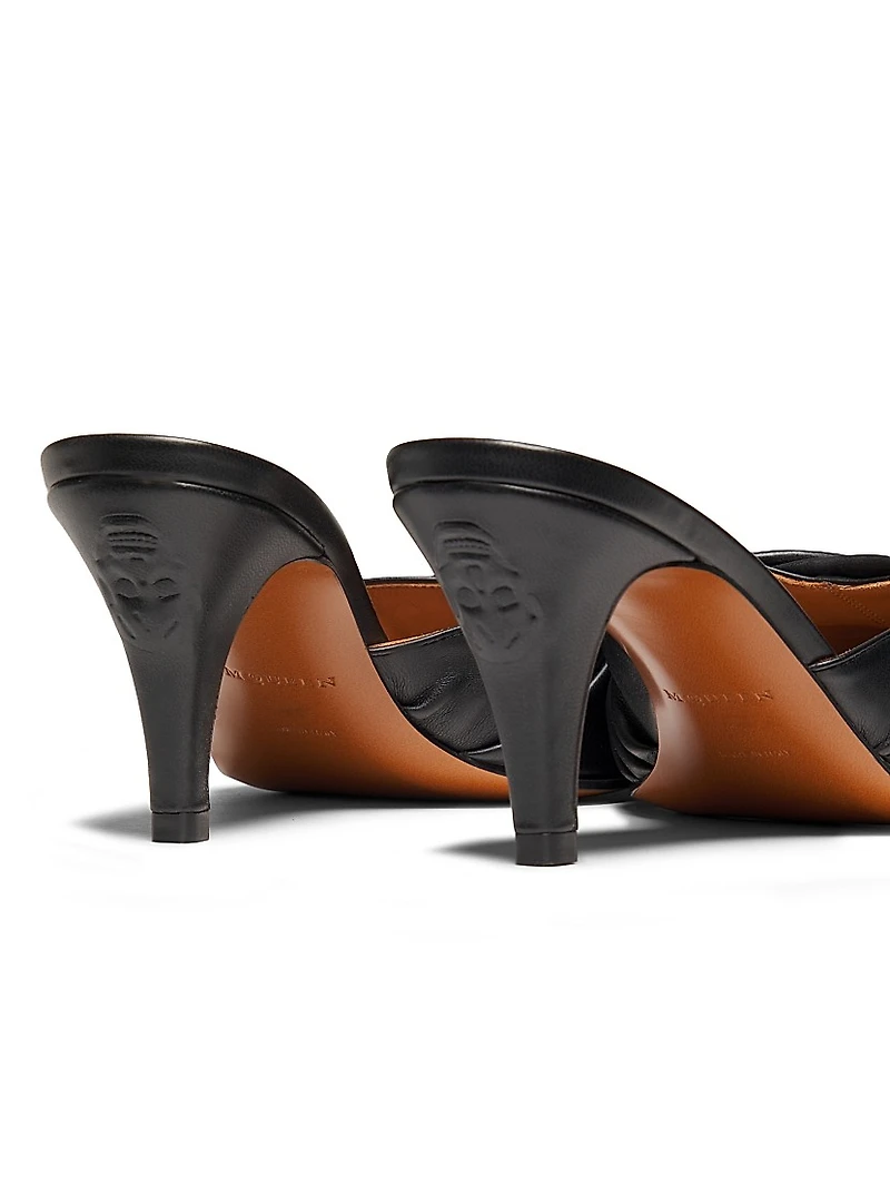 Birdee 70MM Ruched Leather Mules