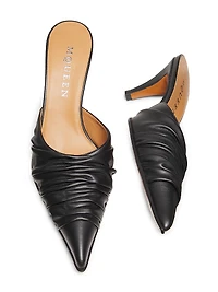 Birdee 70MM Ruched Leather Mules