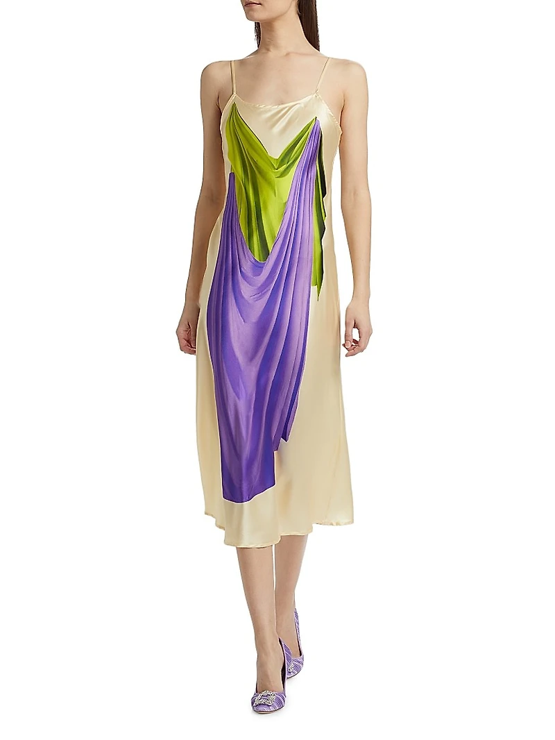 Double Drape Slip Dress