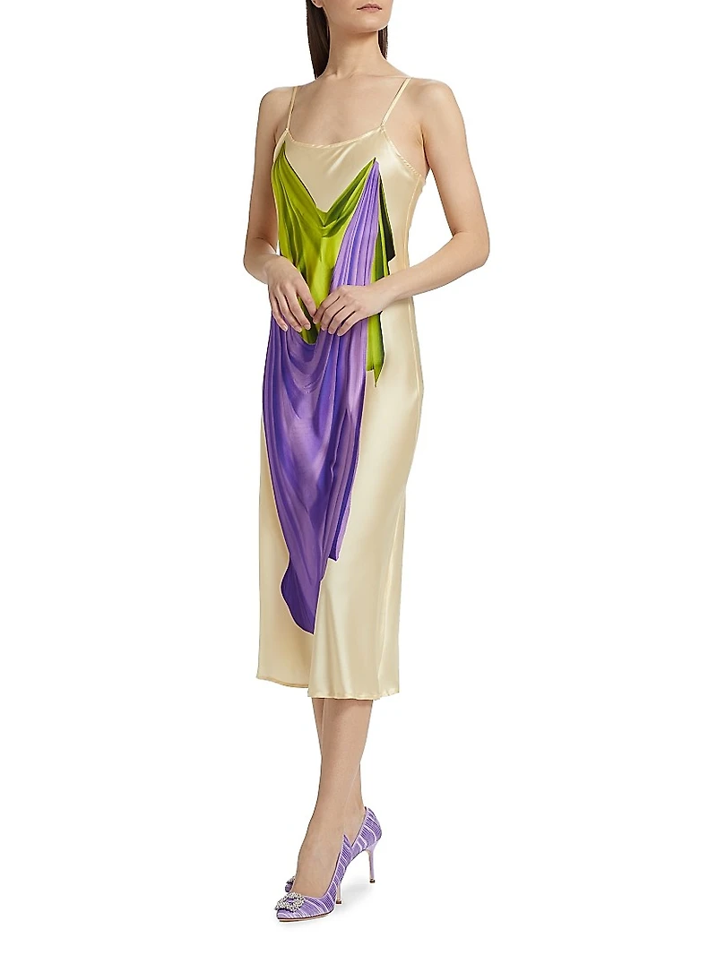 Double Drape Slip Dress
