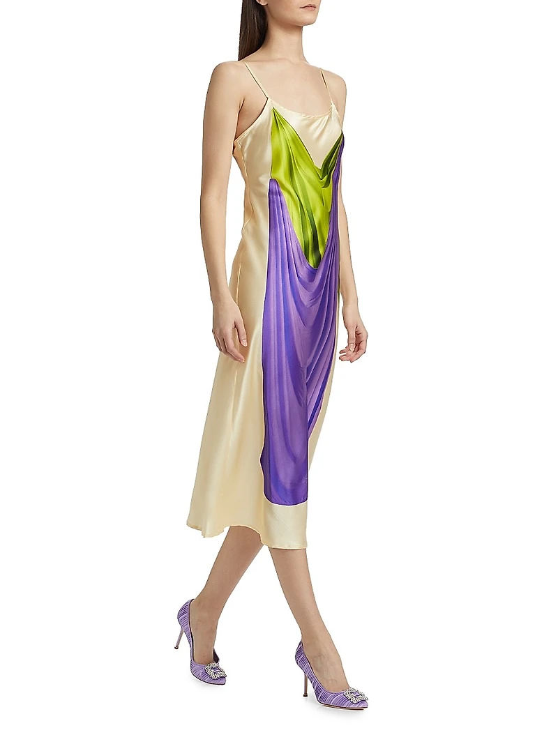 Double Drape Slip Dress