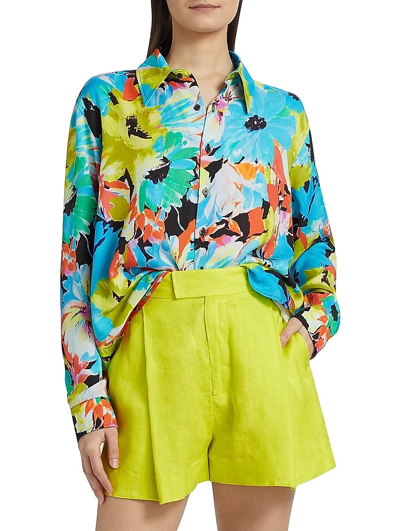 Brite Floral Button-Up Shirt