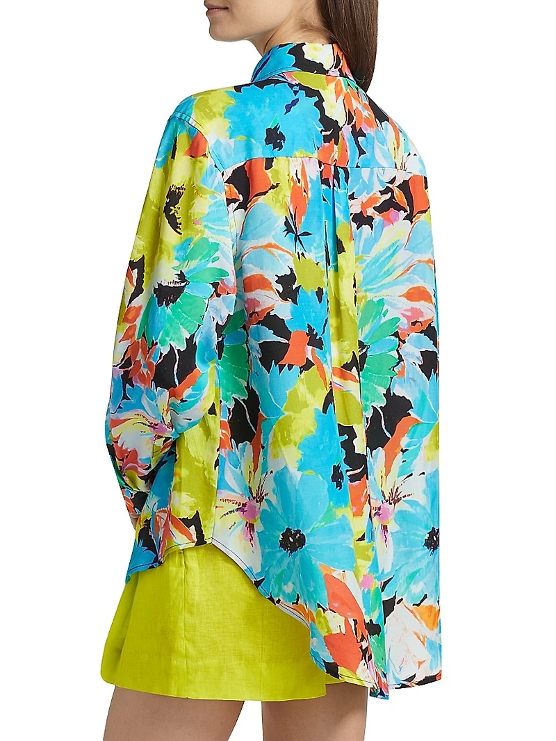 Brite Floral Button-Up Shirt