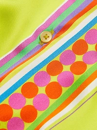 Scarf-Printed Asymmetric-Hem Shirt