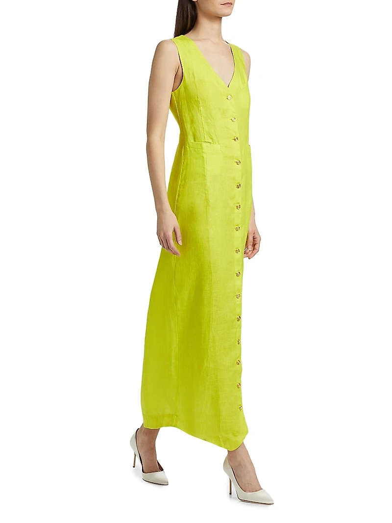 Linen Vest Maxi Dress