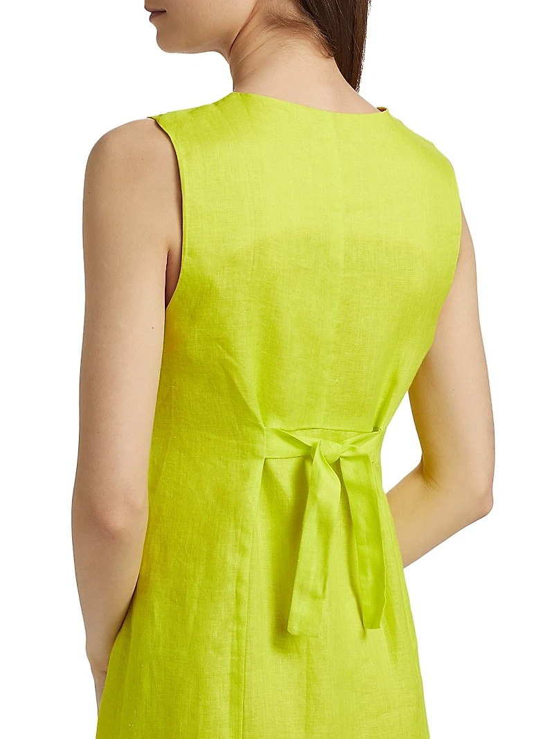 Linen Vest Maxi Dress