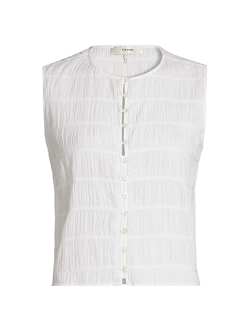 Smocked Sleeveless Top