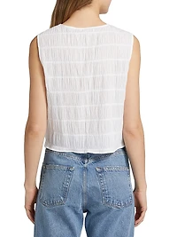 Smocked Sleeveless Top