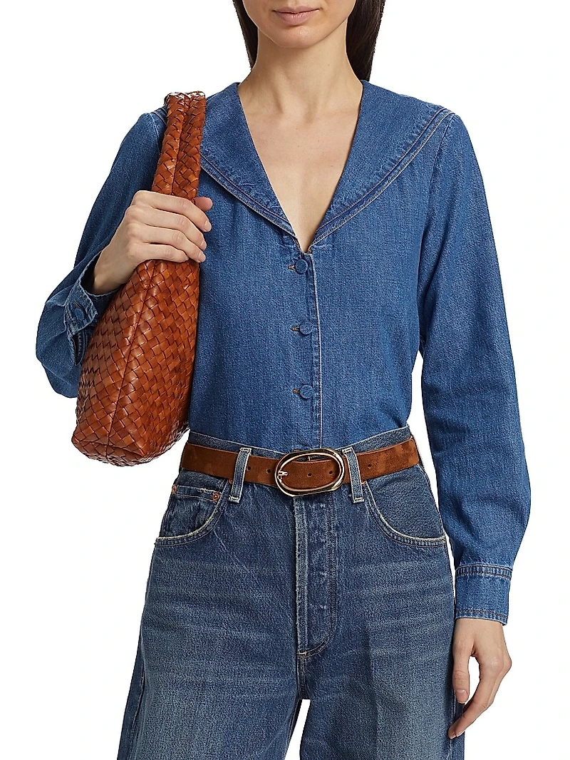 Fleet Denim Sailor-Collar Shirt