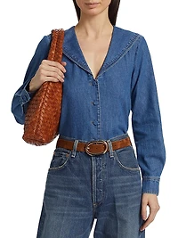 Fleet Denim Sailor-Collar Shirt