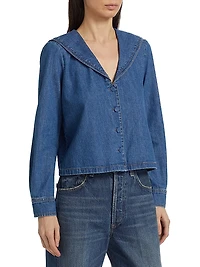 Fleet Denim Sailor-Collar Shirt