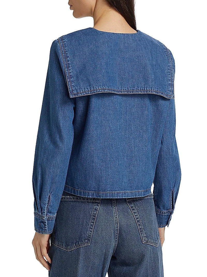 Fleet Denim Sailor-Collar Shirt