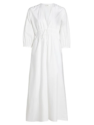 The Cinched Cotton Poplin Midi-Dress