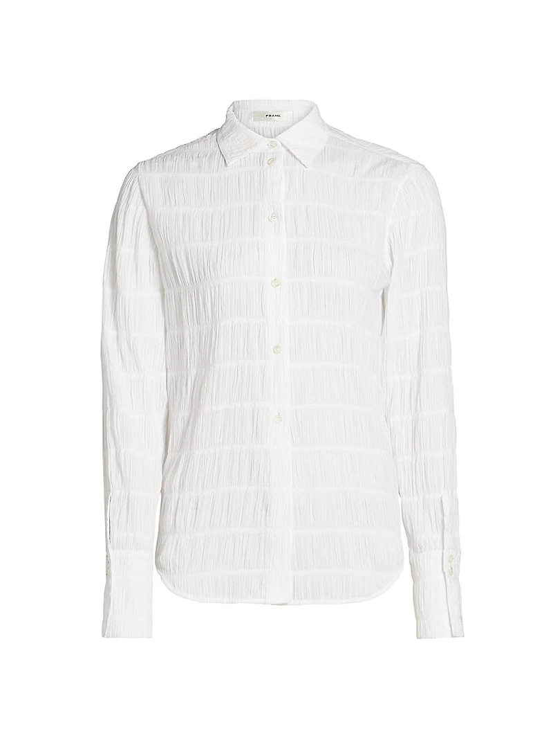The Smocked Stretch Cotton Shirt