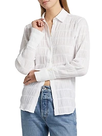 The Smocked Stretch Cotton Shirt