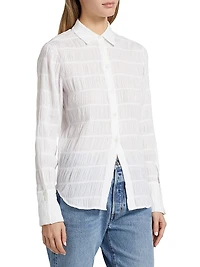 The Smocked Stretch Cotton Shirt