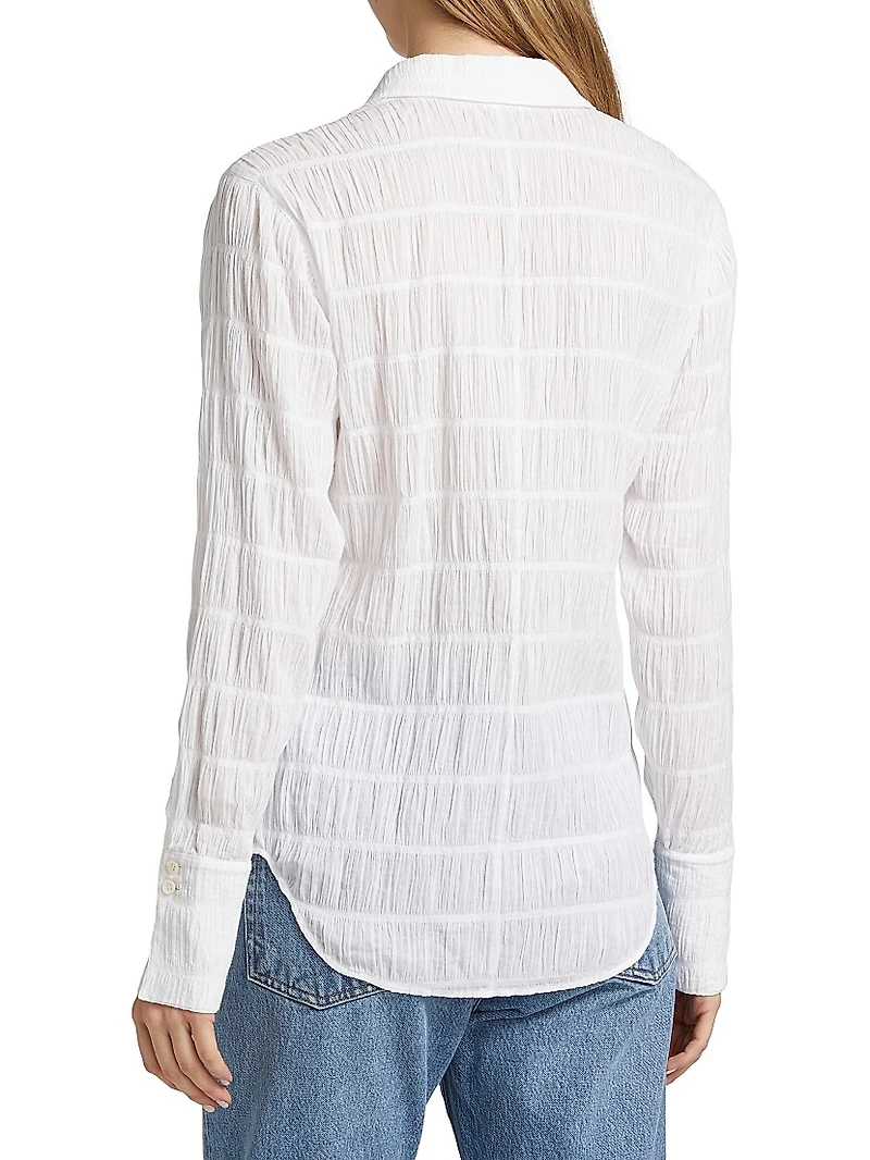 The Smocked Stretch Cotton Shirt