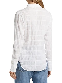 The Smocked Stretch Cotton Shirt