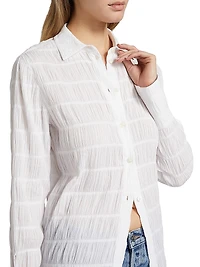 The Smocked Stretch Cotton Shirt