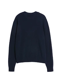 Wool Crewneck Sweater with Embroidery