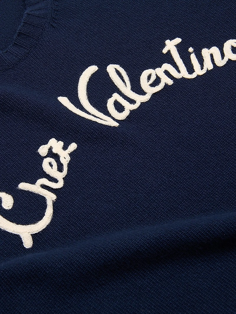 Wool Crewneck Sweater with Embroidery