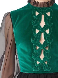 Short Embroidered Organza Dress