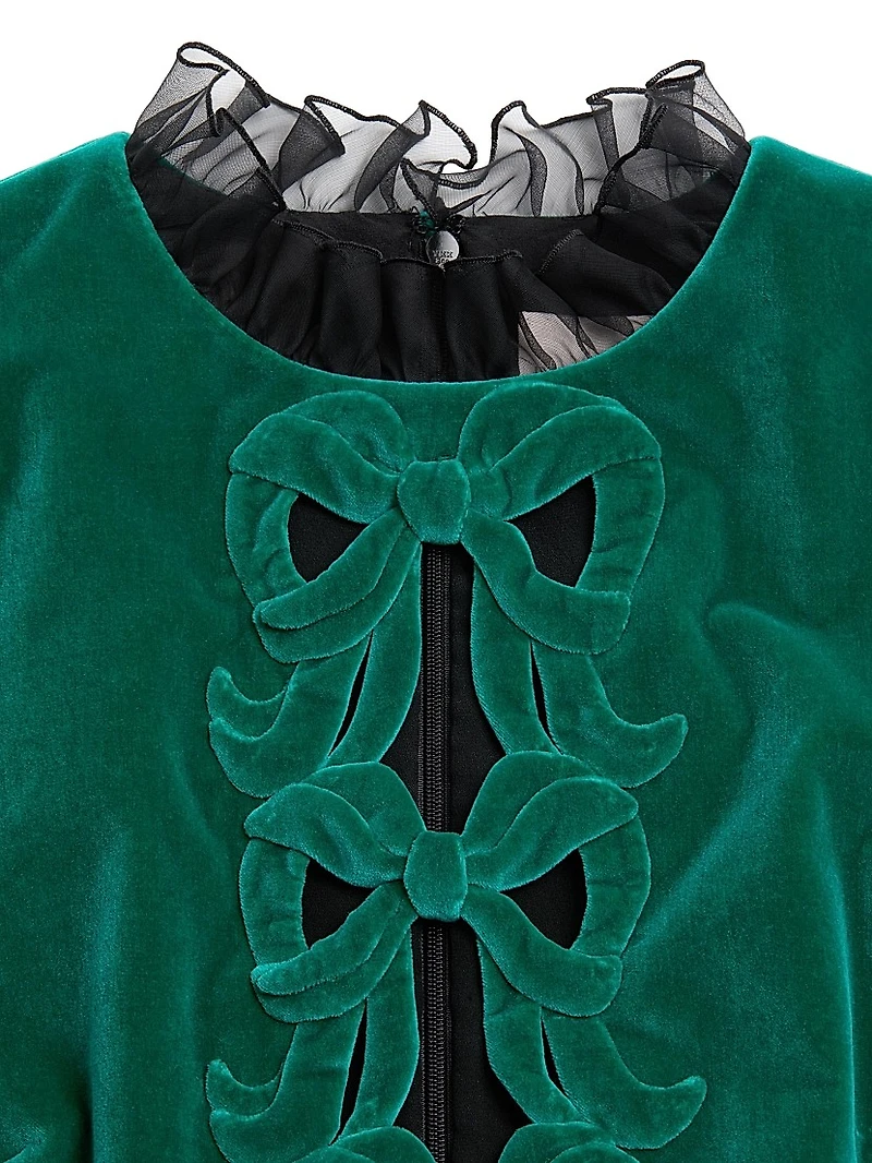 Short Embroidered Organza Dress