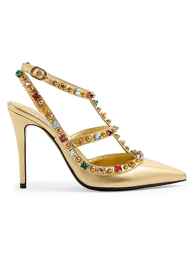 Rockstud Décolleté 100MM Pumps Laminated Nappa