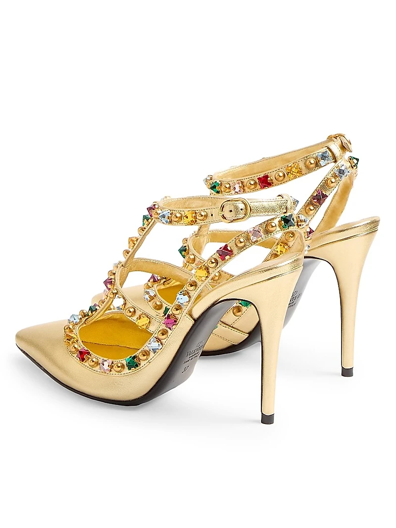 Rockstud Décolleté 100MM Pumps Laminated Nappa