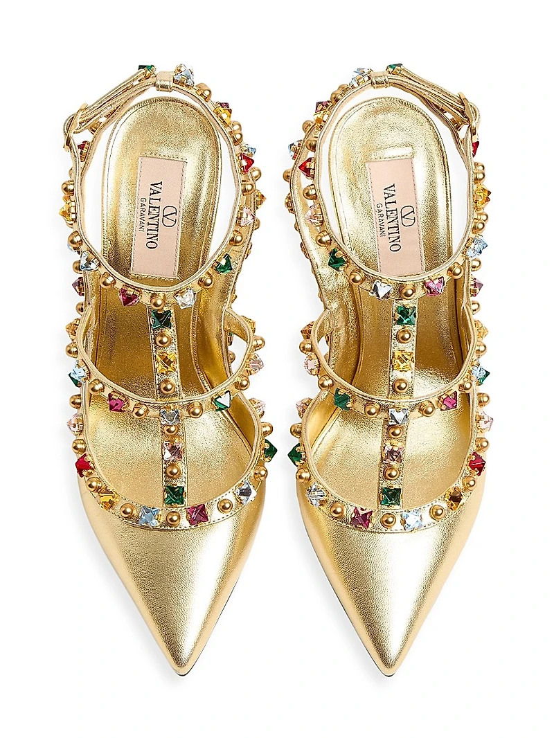 Rockstud Décolleté 100MM Pumps Laminated Nappa