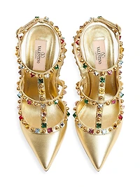 Rockstud Décolleté 100MM Pumps Laminated Nappa