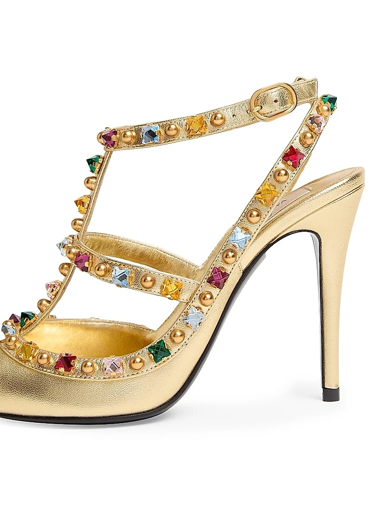 Rockstud Décolleté 100MM Pumps Laminated Nappa