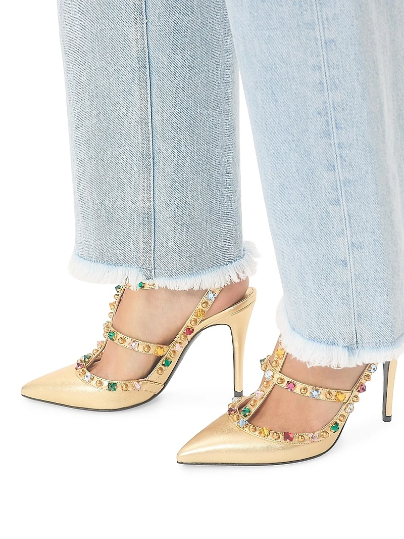 Rockstud Décolleté 100MM Pumps Laminated Nappa