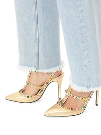 Rockstud Décolleté 100MM Pumps Laminated Nappa