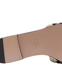 VLogo Signature Slide Sandals with Crochet Embroidery