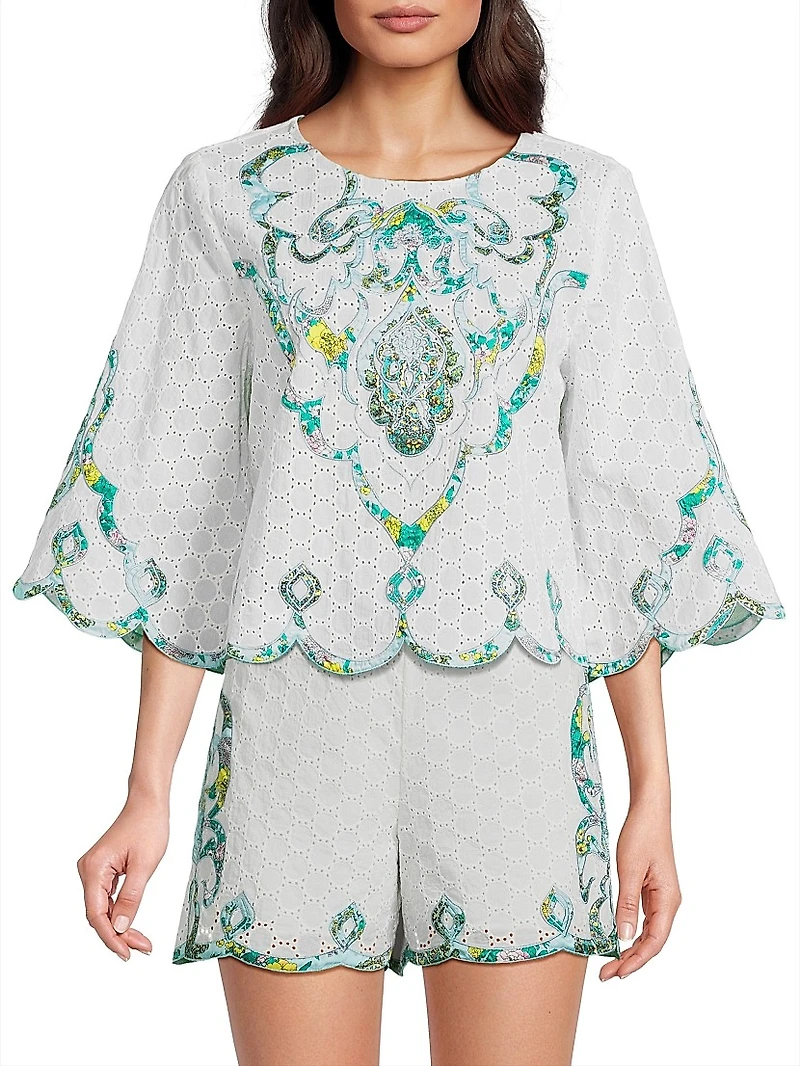 Ramona Eyelet Cotton Blouse