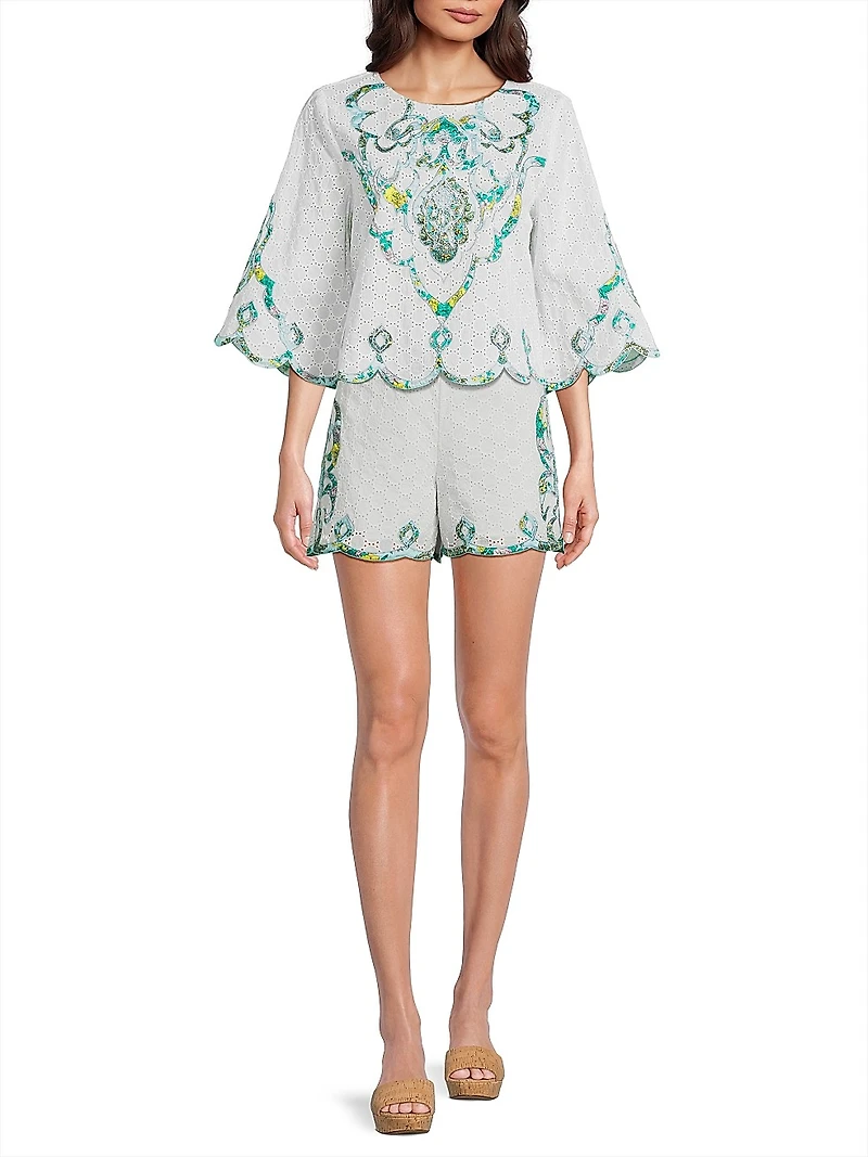 Ramona Eyelet Cotton Blouse