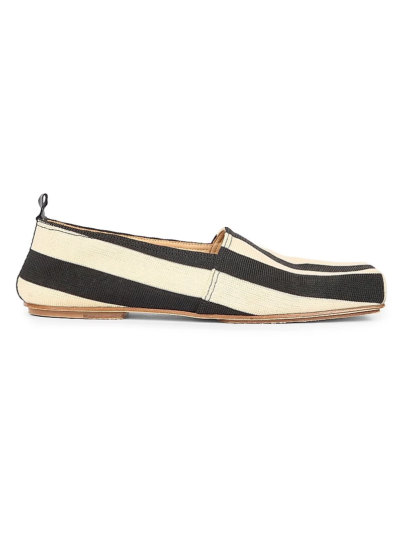 Les Espadrilles Striped Canvas Loafers