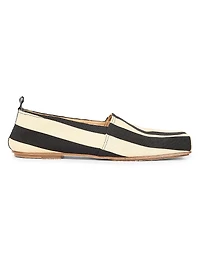 Les Espadrilles Striped Canvas Loafers
