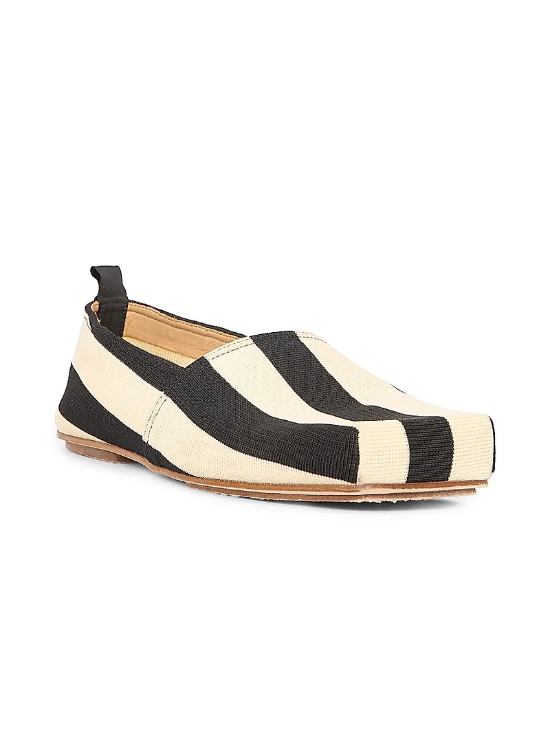Les Espadrilles Striped Canvas Loafers