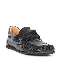 Les Batto Crocodile-Embossed Leather Loafers