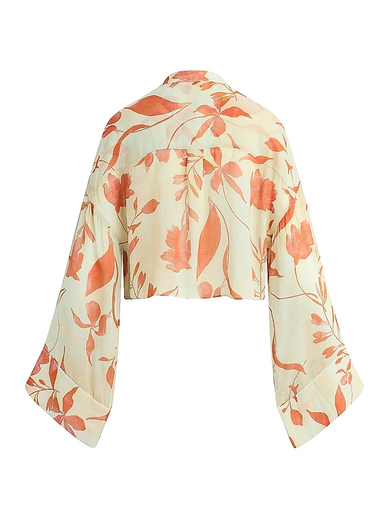 The Belle Of Ball Floral Crop Blouse